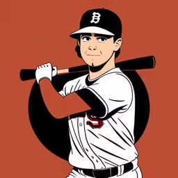 a stylized painting of a professional baseball player,the baseball player is getting ready to swing the bat