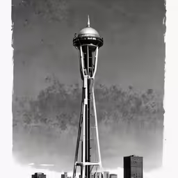 an image of a tower that is overlooking the city