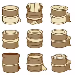 a collection of different rolls of tape