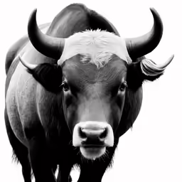 there is a buffalo standing in the snow