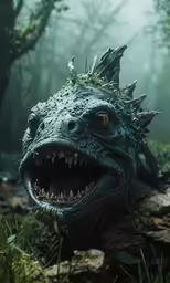 an image of an ugly creature in the woods