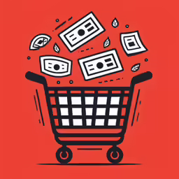 the money is flying out of the basket