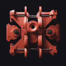 an intricate orange structure on a black background