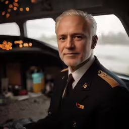 a pilot looks forward in a cockpit area