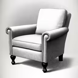a chair is shown with a gray wall