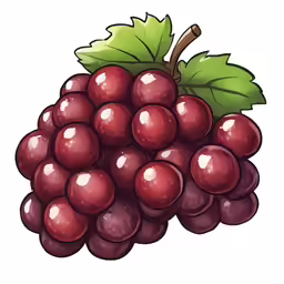 grapes with leaves on top and a leaf on the stem