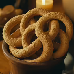 round pieces of food that is sitting on a table