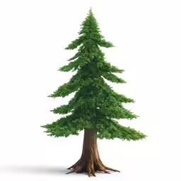 3ds max fir tree model with roots