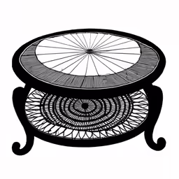 a drawing of a table that is designed for two people