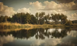 an image of an outdoor lake with clouds