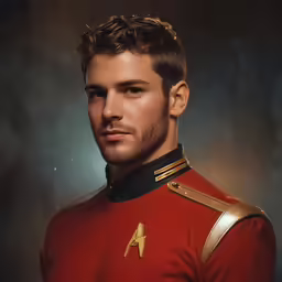 an image of a man in a red uniform