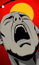 an artistic portrait of a man with a scream