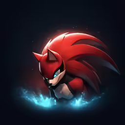 a cartoon style sonic sonic character, with red and black accents