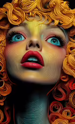 a woman with blonde hair and blue eyes