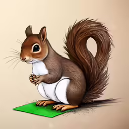 a close up of a cartoon of a squirrel