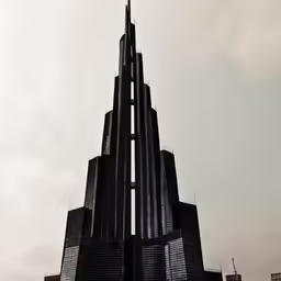 the modern buildings are very tall in the sky