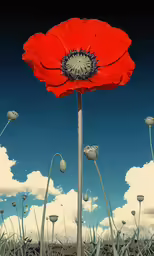 there are three big flowers growing in the ground