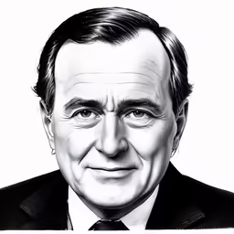 a pencil drawing of a man in a suit with a tie