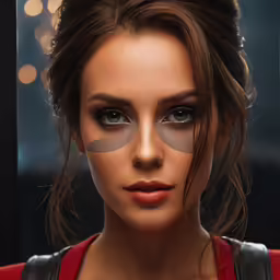 a girl with brown eyes and grey makeup