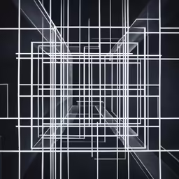 a series of squares arranged into a black and white photo
