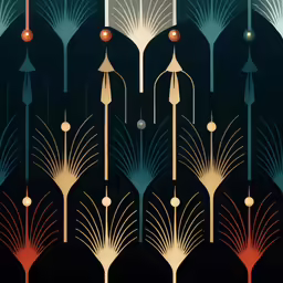 an abstract drawing with different sizes of designs