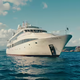 a large white boat in a body of water