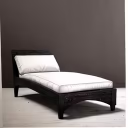 a black frame daybed with white pillows