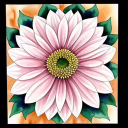 a large flower in pink, white and green