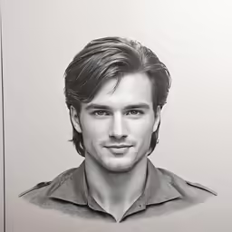 a drawing of the actor ashton in charcoal