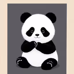 a panda bear is sitting on his stomach