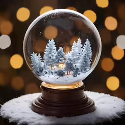 a snow globe sitting on top of a table