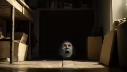 a creepy looking, creepy looking doll wearing a black mask
