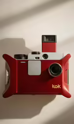 a kodak camera on display on a wall