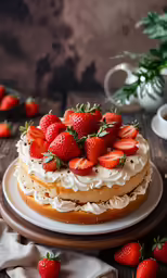 a very pretty cake covered with lots of ripe strawberries