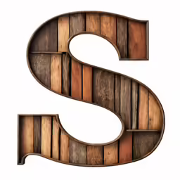 wooden font s shaped with some sort of wood