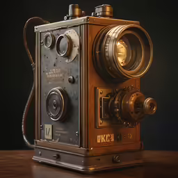 an old fashioned antique camera sitting on a table