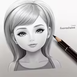 a pencil drawing of a girl