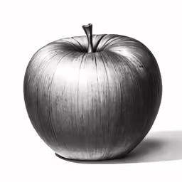 a 3d model of a silver apple in an advertisement