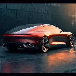 a car is shown in the dark with a bright light behind it
