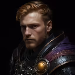 an evil warrior with his sword and armor