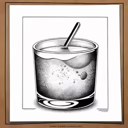 a glass of water with a tube and a straw