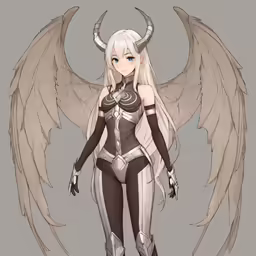 an angel girl is dressed up as an animal
