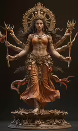 a statue with an elaborate look and the word sahasha in gold