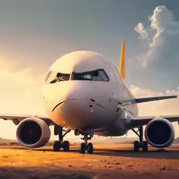 a jumbo jet plane at the airport on an open airfield