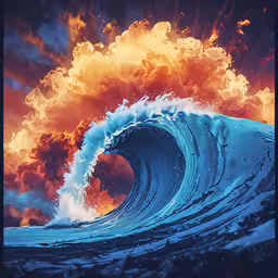 a wave on the ocean is very large,an artistic image of a large wave in the water