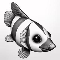 a large black and white fish is shown