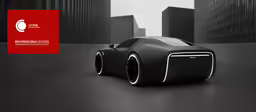 an artistic image of a modern car in an urban setting