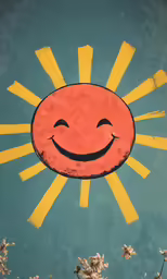 the sun has its smiling face painted on the side