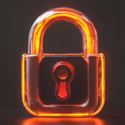 the glowing neon glass padlock is designed to look like an opened padlock