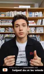 a man in a black jacket is pointing at something